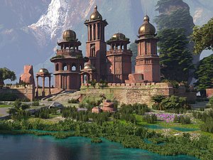 indian abandoned building structures 3D model