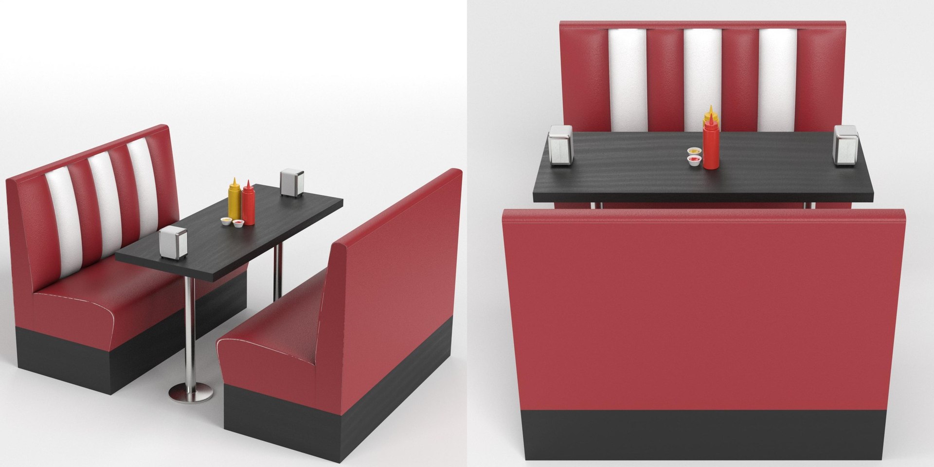 Diner Booth Set 2 3D Model TurboSquid 1937612   Tsdinerboothset200 