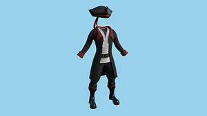 Pirate Costume 02 Black Red - Character Design Fashion 3D