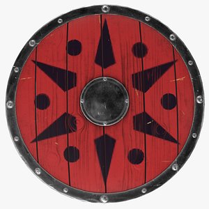 Red Viking Shield model