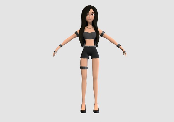 3D stylized cartoon girl