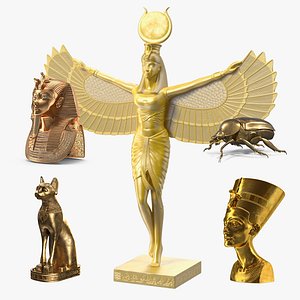 Golden Ancient Egyptian Artifacts Collection 2