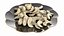 Cashew Kernels on Porcelain Saucer Black 3D