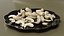 Cashew Kernels on Porcelain Saucer Black 3D