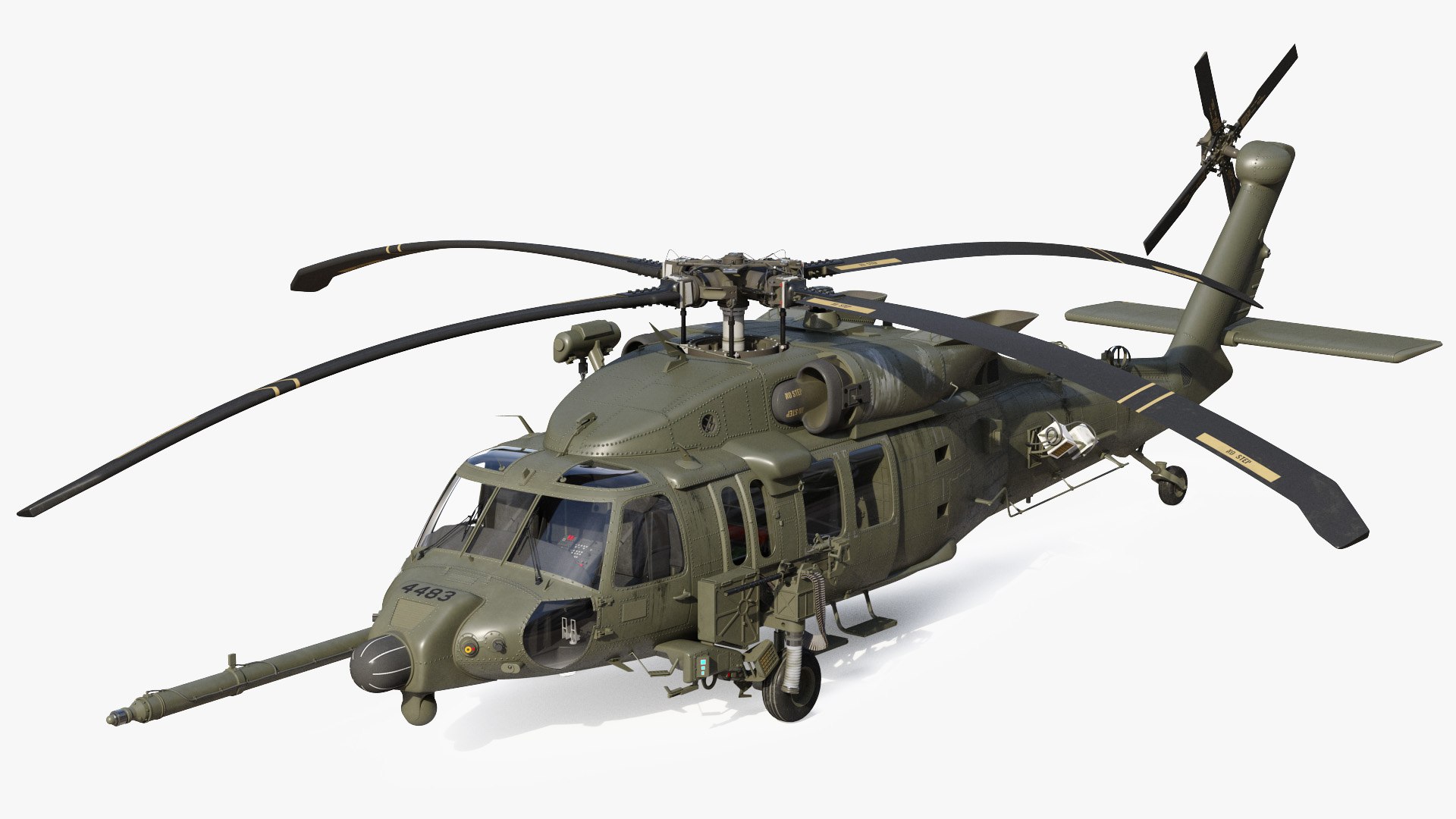 Combat Rescue Helicopter Sikorsky HH60 Pave Hawk 3D model preview