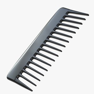small wide tooth comb 3D