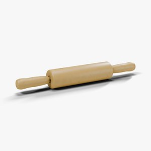 Wooden Rolling Pin with Turned Handles 456 mm - PBR with LODs