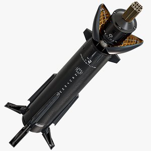 3D Rigged Neutron Spaceship Rocket PBR model