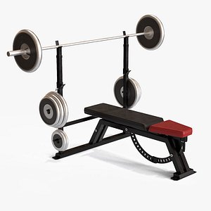 exercise bench 3d model