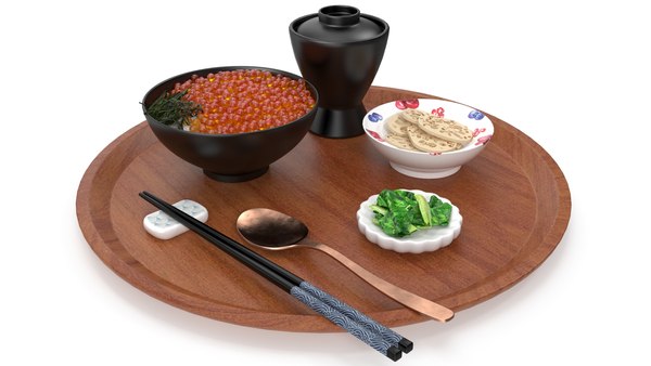 modelo 3d Salmon Roe rice set - TurboSquid 2091245
