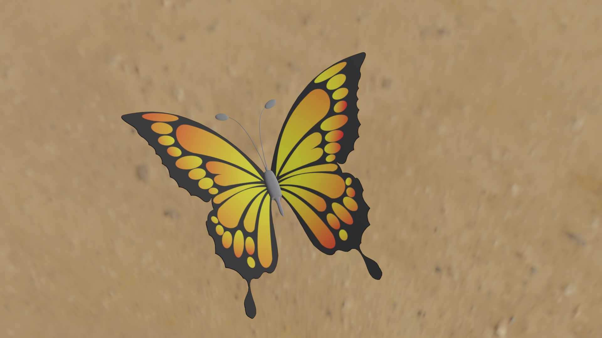 Butterfly model https://p.turbosquid.com/ts-thumb/65/fX8Rev/w4/0049/jpg/1647117670/1920x1080/fit_q87/7c07b44b7e31962d8a4e9aeeedb465c049a5bd43/0049.jpg