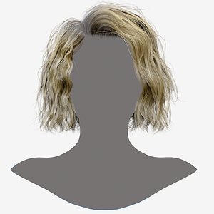 Real Time Hair Card Female Hairstyle 3D