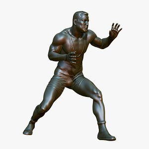 wrestler sculpture male printing obj