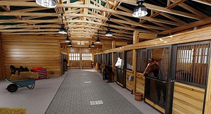 horse stable 3d max