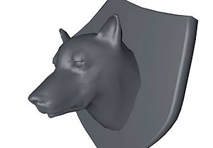 Low Poly Mounted Wolf Dog Head