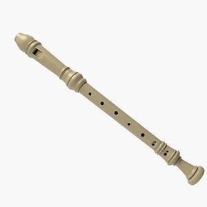 3D Recorder Musical Instrument model