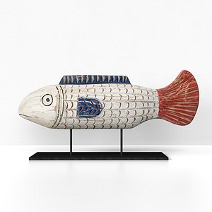 3D African wooden fish 2