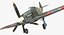 hawker hurricane weathered rigged 3d model