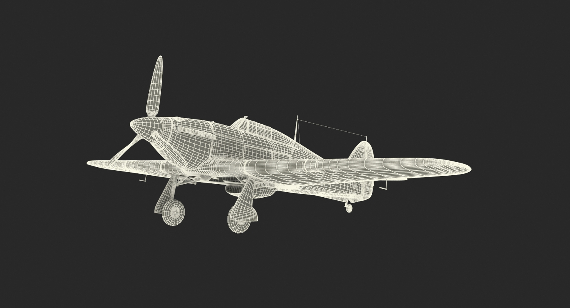 Hawker Hurricane Weathered Rigged 3d Model