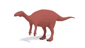 Low Poly Cartoon Camptosaurus Dinosaur 3D