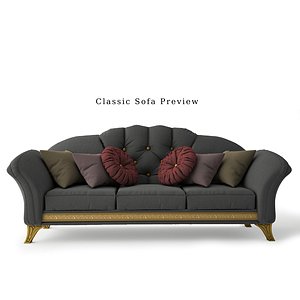 3d model classic sofa
