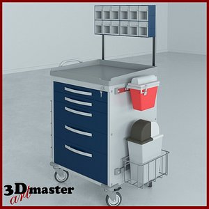 Rescue Series Loaded Anesthesiology Medical Cart