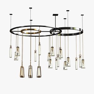 chandelier clock 3d 3ds