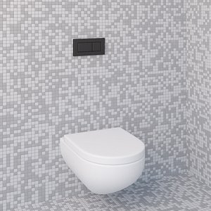 Toilet with Button 3D model