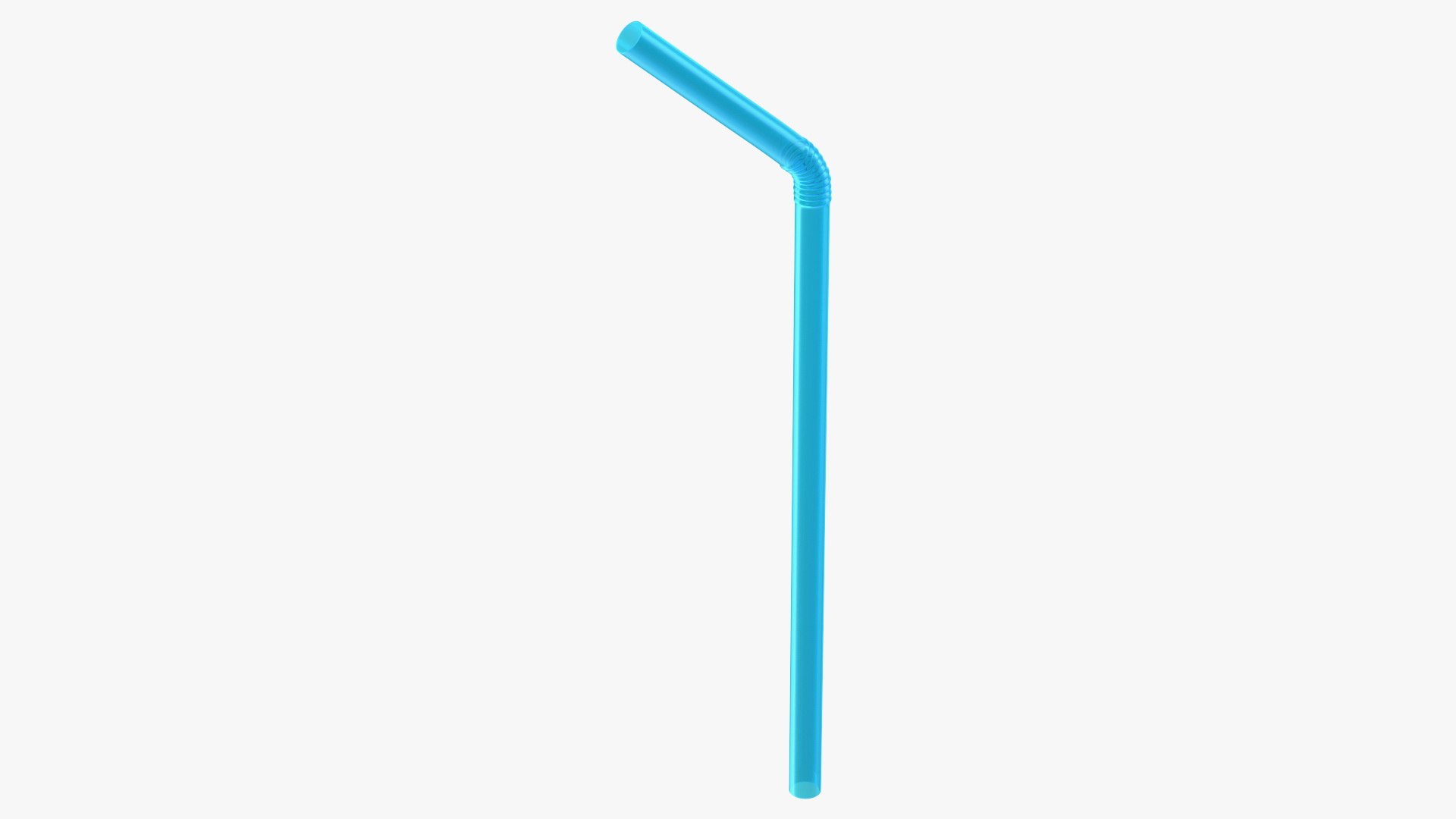 Flexible Plastic Straw 3D model preview