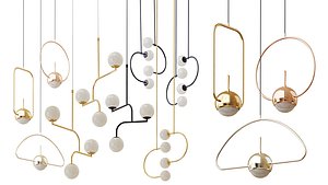 Collection of chandeliers Bower; MONIKA MULDER; Lampatron