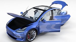 Tesla Model 3 with interior