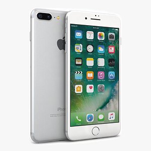 3d apple iphone 7 silver model