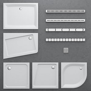 shower trays channels ravak 3D