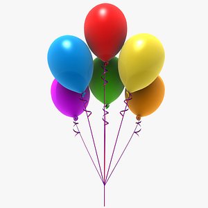 3d colored balloons party