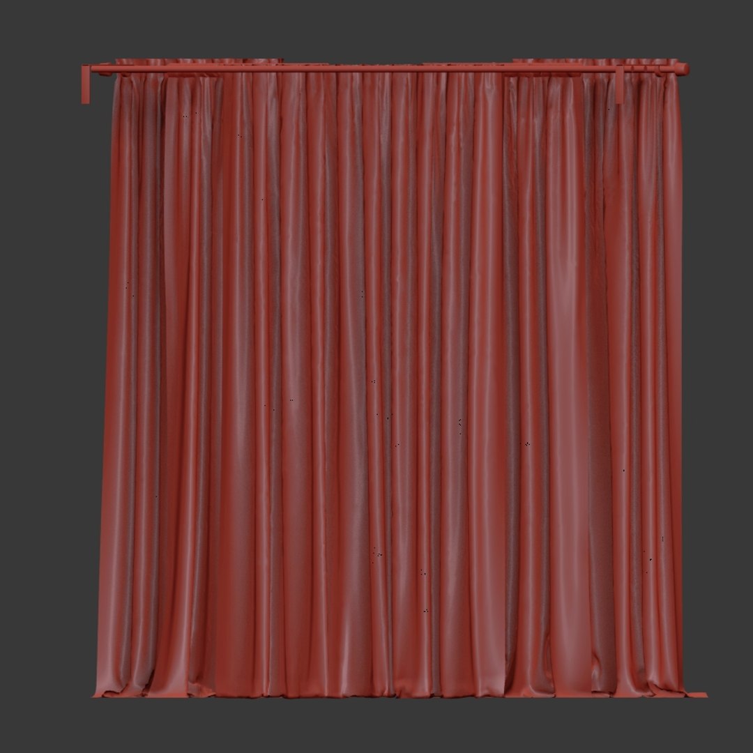 3D Brown White Curtain Model - TurboSquid 1371141
