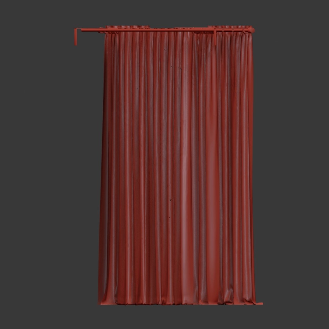 3D Brown White Curtain Model - TurboSquid 1371141