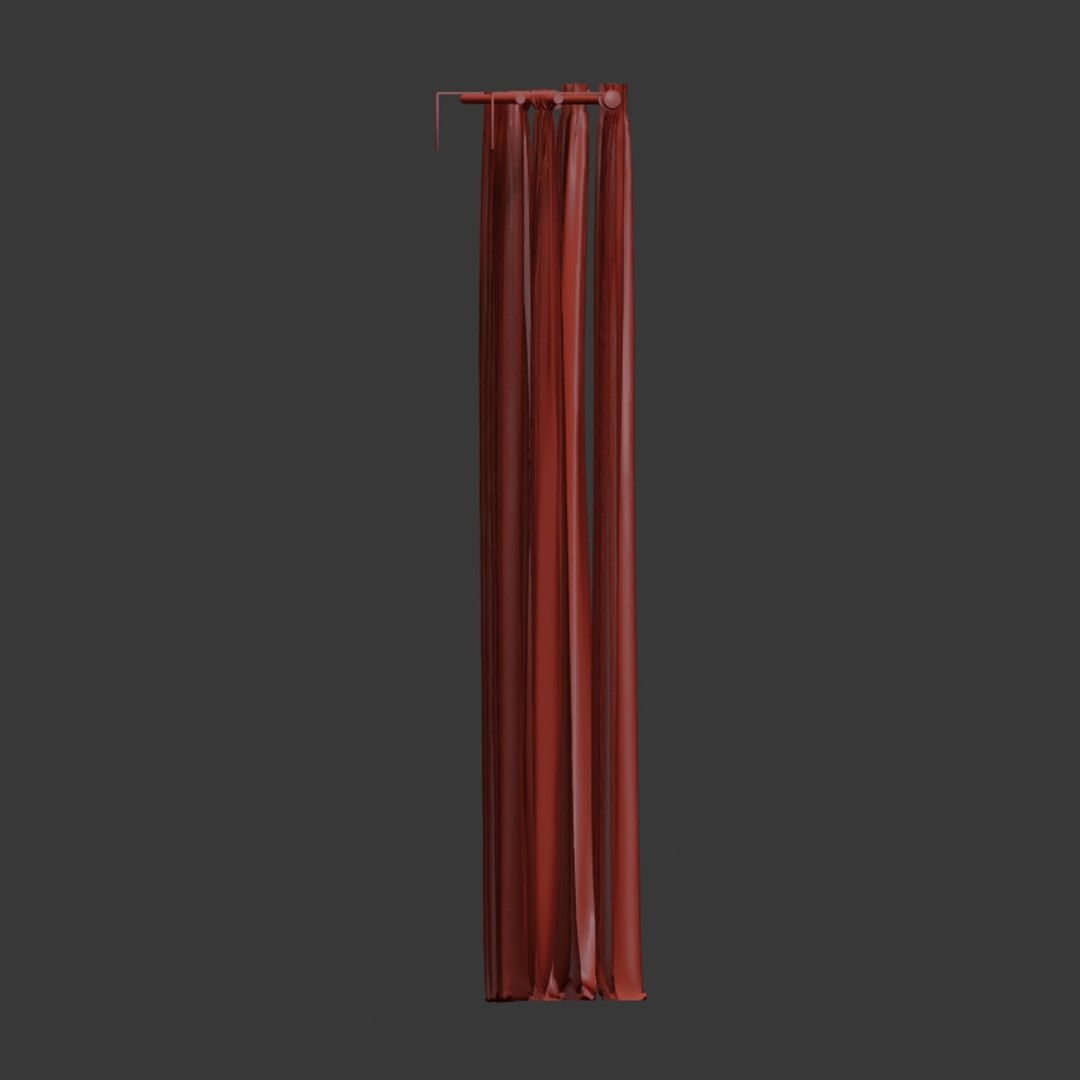 3D Brown White Curtain Model - TurboSquid 1371141