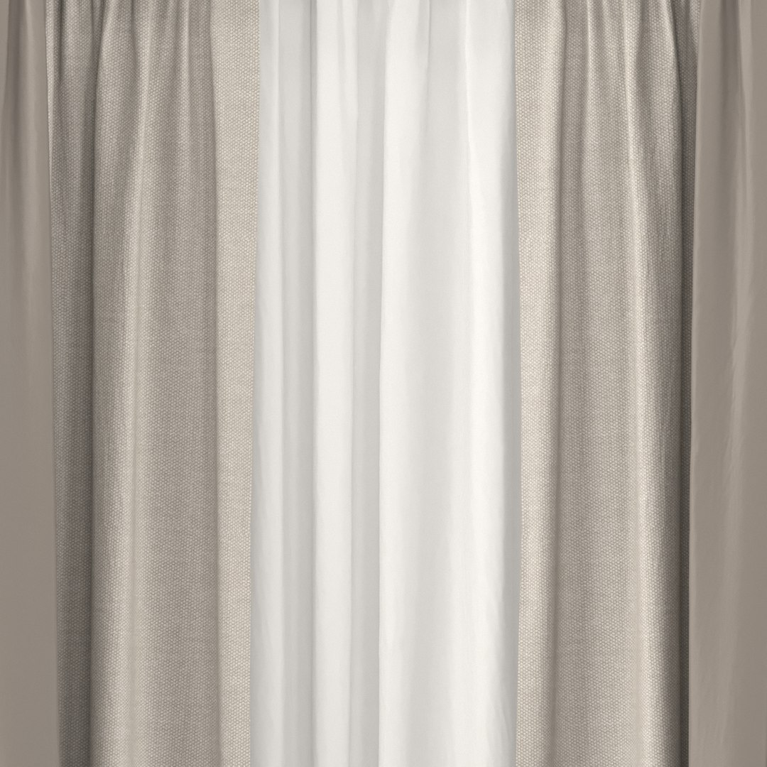 3D Brown White Curtain Model - TurboSquid 1371141