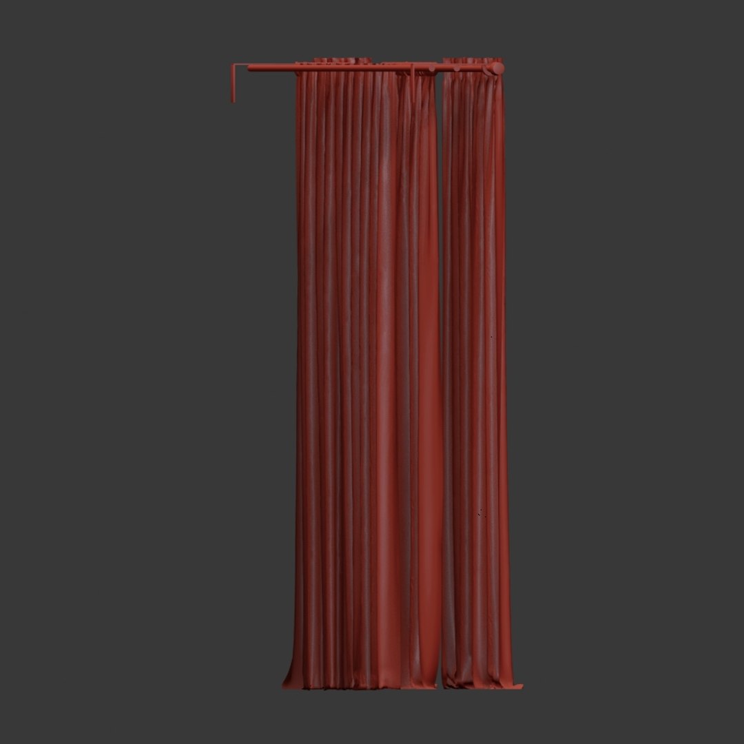 3D Brown White Curtain Model - TurboSquid 1371141