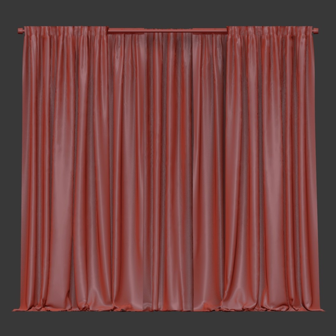 3D Brown White Curtain Model - TurboSquid 1371141