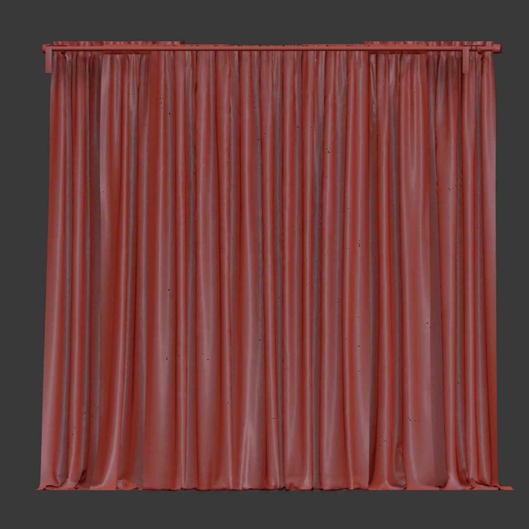 3D Brown White Curtain Model - TurboSquid 1371141