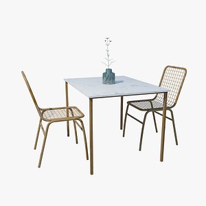 3D wooden kitchen chairs model