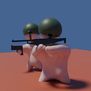 3D Toy soldiers with weapons and helmets