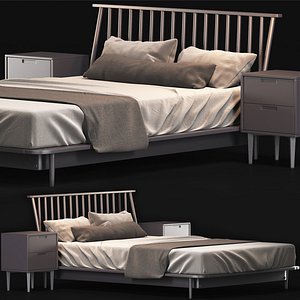Modern Bed Living Wayfair Home 3D model