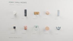 Modern Wall Hooks Pack 3D Model