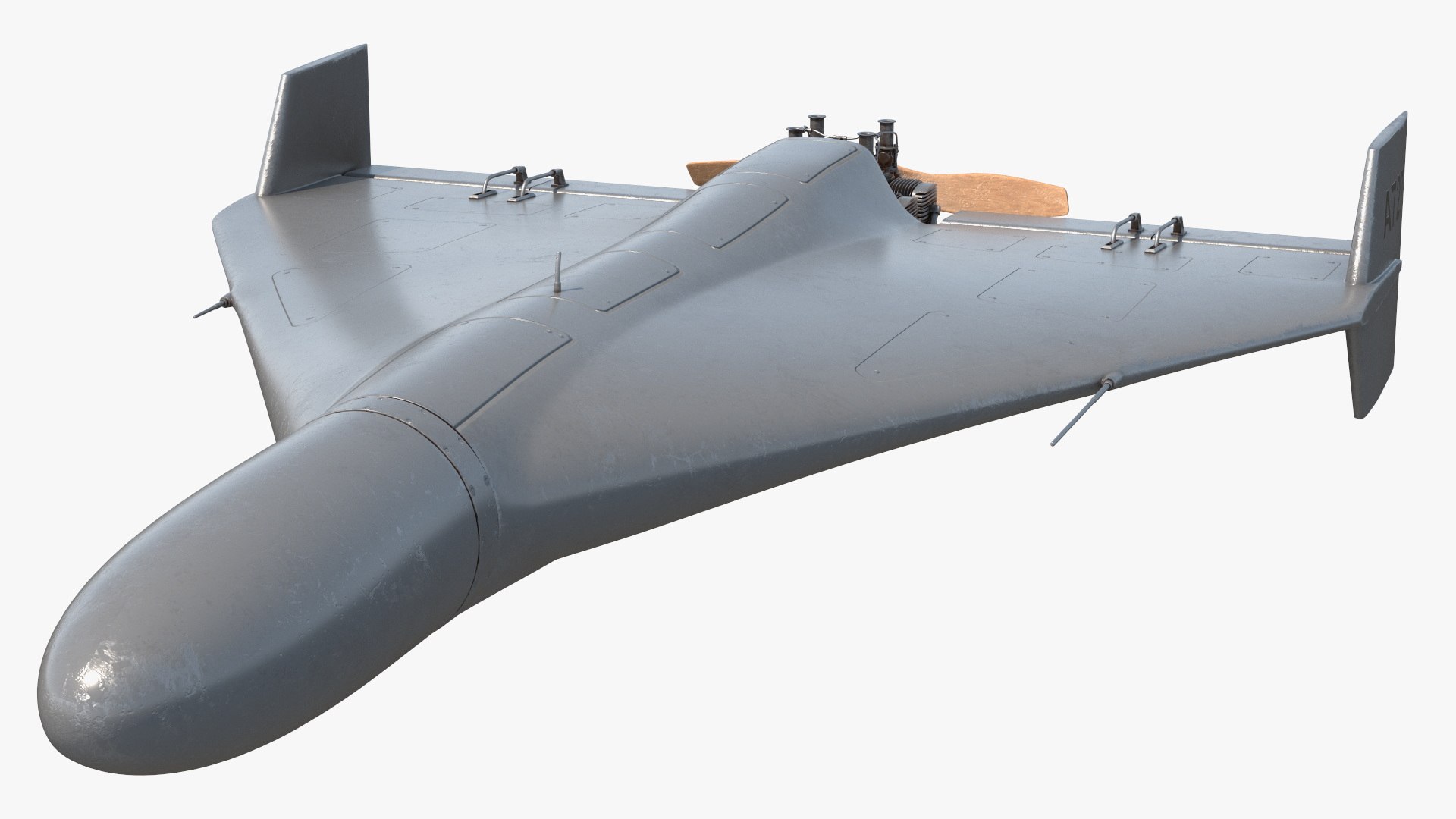Kamikaze Drone Shahed 136 Gray Rigged 3D model preview