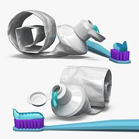 Soft Bristle Toothbrush with Toothpaste Blue