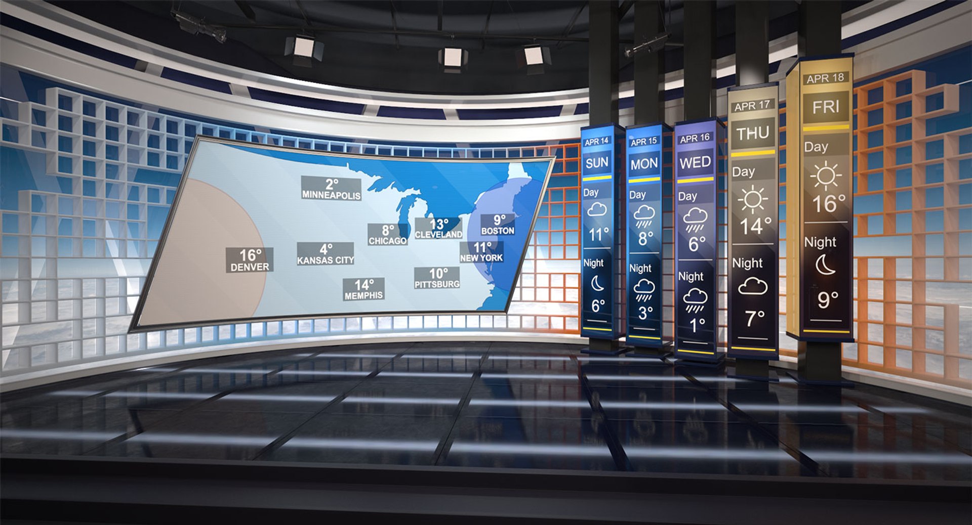 Scene Tv Weather Forecast 3D - TurboSquid 1396570