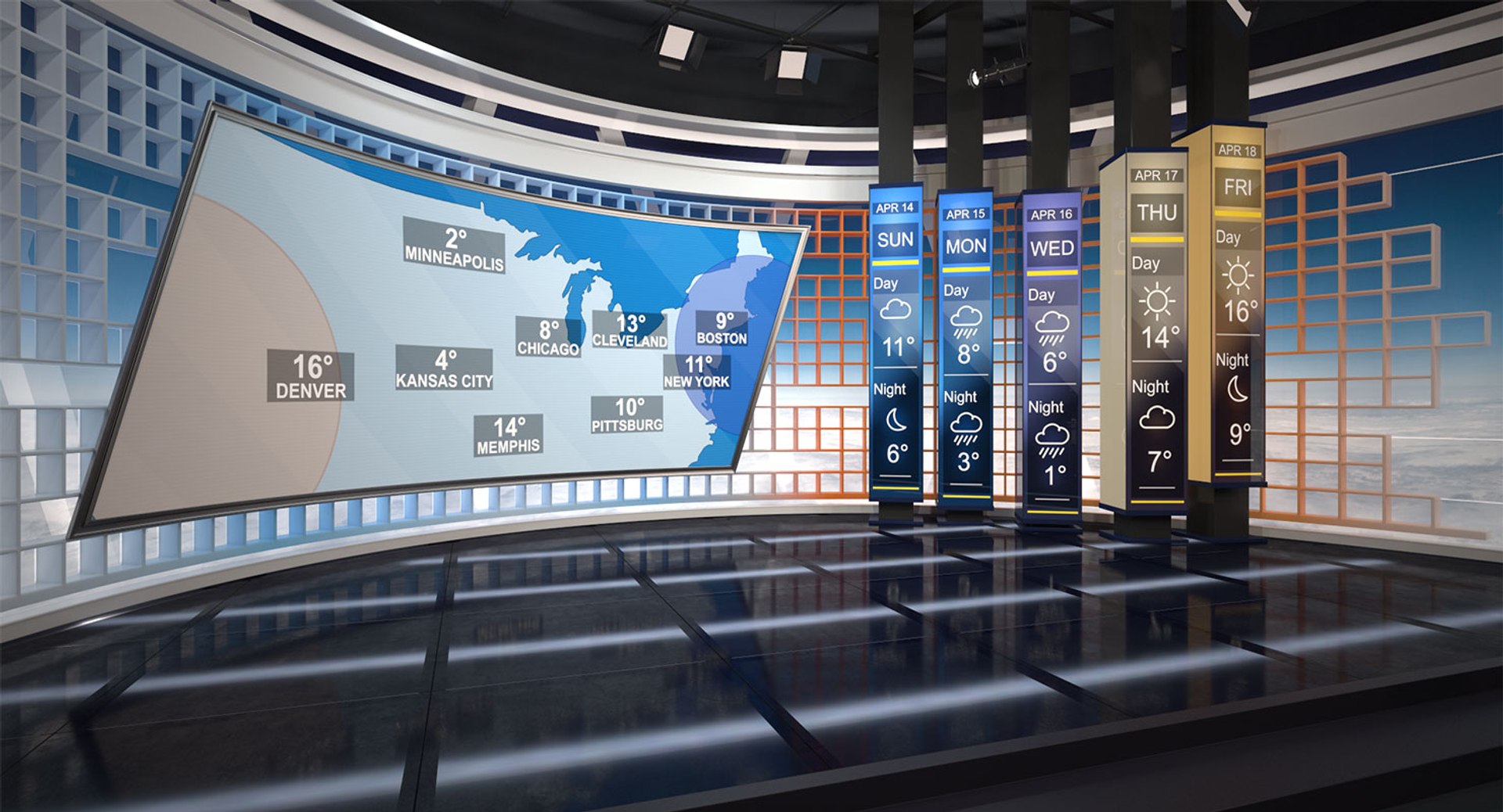 Scene Tv Weather Forecast 3D - TurboSquid 1396570
