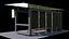 Solar panel Covered Modern Bus stop Low-poly 3D